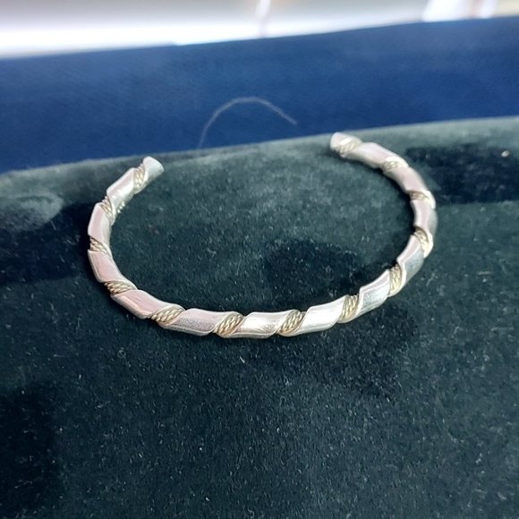 heavy double twisted sterling .925 cuff - Picture 3 of 6